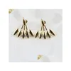 Stud Rock Punk Spike Smooth Marquise Shape Ear örhängen för kvinnor Party Jewely Gold Sier Plated Metal Jacket Drop Delivery DHCML