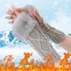 Gants de cyclisme hiver pour femmes gants chauds coupe-vent élastique textos noir thermique