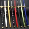 Huit couleurs Roronoa Zoro épée porte-clés femmes hommes Anime couteau fourreau sabre couteau à neige porte-clés Katana une pièce 15 cm Q-053 Y0902759