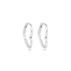 Hoop Earrings CKK Authentic 925 Sterling Silver Asymmetrical Heart For Women Earing Fashion Jewelry Brincos Pendientes Mujer