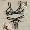 Reggiseni Imposta vendita calda Lingerie sexy per le donne Lingerie corsetto pizzo filo libero Racy mussola biancheria intima Top + slip Set lingerie per le donne sexy T231027