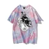 T-shirt da uomo Anime Maglietta stampata Harajuku Berserk Guts Amici Vestiti Streetwear Unisex Divertente Moda Tiedye Hip Hop Top 298v