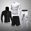 Sous-vêtements thermiques pour hommes, ensemble de 4 pièces, combinaison de sport à Compression d'hiver, vêtements longs, survêtement de course, collants d'entraînement