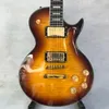 Guitarra eléctrica LP de 6 cuerdas personalizada en tienda de fábrica. Guitarra tigre amarilla. Entrega gratis