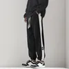 Männer Hosen Seite Gestreift Casual Männer Übergroße Baggy Breite Bein Hosen Elastische Taille Streetwear Jogger Mode Harajuku