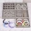 Jewelry Pouches Soft Velvet Stackable Tray Case Display Storage Showcase Portable Ring Earring Necklace Organizer Holder