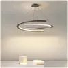 Pendant Lamps Pendant Lamps Nordic Design Ring Restaurant Lamp Modern Simple Living Room Bedroom Hang Black Round Dining Lighting Fixt Dhzrc