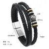 Charm Armband Herrläderarmband Multi-Layer Woven Trend Personlighet Alloy Magnetic Buckle Jewelry Gift