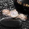 Andra klockor Titta på kvinnor i lyxarmband Guld Silver Small Dial Dress Ladies Quartz Wristwatch Casual Clock Reloj Mujer 231026