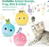 Lot de 3 boules de gazouillis en peluche moelleuses pour chaton d'intérieur, jouets interactifs pour chat, balles d'herbe à chat SilvervineL231027