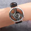 Zegarek na rękę mody damski zegarek damski Hollow Round Dial kwarc na rękę