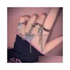 Bandringar dubbel fingerkedja ringar för kvinnor ring set Tassel Butterfly Cross Punk smycken damer mode hiphop droppe delive dhgarden otzn3