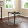 Camp Furniture OUZEY Table pliante carrée en résine de 34 po, pliable en deux, noir riche, pour l'extérieur