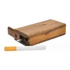 Newest Square Wood Dugout with Metal Digger One Hitter Smoking Accessories Metal Tips Cigarette filters pipe Container Hookahs Bongs