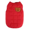 Manteau pour chien, gilet pour chiens de petite et moyenne taille, veste chaude en coton pour chiot en 2 pièces, tenues d'hiver coupe-vent pour chien, vêtements pour animaux de compagnie pour une utilisation en intérieur, rouge