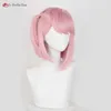 Catsuit Costumes Game Genshin Impact Fontaine Charlotte Cosplay 35cm Pink Wig Heat Resistant Synthetic Hair Role Play Anime Wigs