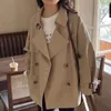 Women's Trench Coats Windbreaker Spring And Autumn Short Style Early Loose Versatile British Fashion Small Coat Without Thickening Or