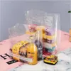 Gift Wrap 50pcs/pack Transparent Plastic Bag With Handle Toast Bread Packaging Party Baking Wrapping Bags