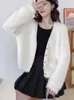 Women's Knits Sweater Women Cardigan Femme V Neck White Pink Korean Style Long Sleeve Tops Cardigans Para Mujer Autumn Winter Womens