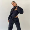 Designer Automne Hiver Survêtements Femmes 3 Pièces Ensembles À Manches Longues À Capuche À Capuche Gilet Et Pantalon De Survêtement Casual Sweatsuits En Molleton Jogger Costumes Vêtements En Gros 10299