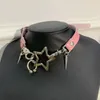 Girocollo Punk Stella a cinque punte Collana con colletto Rivetto Metallo Moda Retro Rock Fascino gotico per le donne Gioielli Y2k