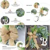 Other Event Party Supplies 1Pc Wreath Christmas Rattan Ring Fresh Natural Decor Simated Letters Xmas Door Garland For Home Wall T20090 Dhsvr