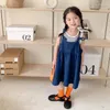 Clothing Sets Wholesale Kids Jeans Clothes Set Striped T Shirt Denim Dress Girls Children Princess Outfits Tracksuit