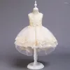 Flicka klänningar prinsessan blomma klänning tutu bröllop födelsedagsfest barn för flickor barn dräkt tonåring prom design 2023