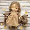 Dolls a Waldorf Doll Native Monamel Artist Handmade Kawaii Childrens Gift Toy Soft Stuffed 231026