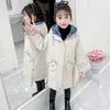 W dół płaszcz zimowa kurtka dla dziewcząt parkas gruba dziecięca bawełniana nastolatka plus polarowa ciepła wiatrówki odzież dziecięca ubranie SSYT 231026
