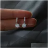 Stud Sier Naald Glanzende Zirkoon Vlinder Oorbel Zoete Student Sieraden Accessoires Franse Eenvoudige Crystal Bud Stud Oorbellen Dr Dhgarden Oteif