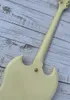 Anpassad elektrisk gitarr SG Electric Guitar Cream White Shiny Gold Accessories in Stock Snabb frakt