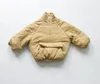 Casaco para baixo roupas de algodão de inverno das crianças coreano bolso cabeça de veludo mais jaqueta zíper semi-aberto 231026