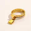 Pierścień Ring Lock Jewelry Crystal Silver 18K Gold Gold Never Fade Band Rings Biżuteria