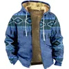 Men's Hoodies Zipper For Men Casual Tribal Graphic Prints Winter Coat Long Sleeve Sweatshirt Hooded Jacket Outerwear