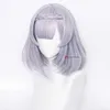 Catsuit Costumes Game Genshin Impact Noelle Sier Purple Short Cosplay Wigs med flätat värmebeständigt syntetiskt hår Anime + peruk lock
