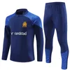 23 24 Barn Män fotbollsspårsuits Milik Payet Marseilles Survetement 22 23 Fottball Training Suit Veste Maillot de Foot Olympique Om Tracksuit Football Jogging Kit