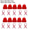 Party Hats 10st 20st Mini Santa Hat Christmas Scarf 2024 Lollipop Wine Bottle Diy Xmas Home Dinner Table Decoration 231027