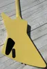 Guitarra eléctrica irregular, hecha de madera importada cremosa de perla amarillo con incrustaciones de diapasón EMG Pickup activa Luz blanca en stock PAQUETE