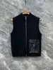 Gilet da uomo di marca di fascia alta tasche in tessuto lavorato a maglia di alta qualità cuciture gilet nero gilet di lusso autunno e inverno top designer