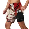 Gymkleding Boardshorts Genshin Impact Casual strandbroek Anime Print Heren Comfortabele sportkleding Trendy oversize