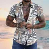 Camicie casual da uomo Camicia estiva Stampe grafiche hawaiane Foglie Couverture YDaily Vacanze Maniche corte Abbottonatura Stampa Abbigliamento