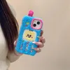 Mobiele telefoonhoesjes Leuke 3D-telefoonhoes in de vorm van pluche bont telefoonhoes geschikt voor iPhone 15 14 12 Pro Max 15pro Meisjes pluizige zachte TPU beschermhoes 231026