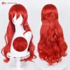 Catsuit Costumes High Quality Game Honkai: Star Rail Cosplay 66cm Red Himeko Cos Earring Heat Resistant Hair Party Wigs + Wig Cap