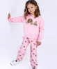 Felpa con cappuccio di marca di alta qualità per bambino adorabile maglione rosa per bambini Taglia 100-150 Doll Bear Print Pullover bianco puro per bambini Oct25