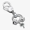 100% 925 Sterling Silver Key Rings Moments Small Bag Charm Holder Gift Set Fit Original European Charms Dangle Pendant Fashion WOM259Y