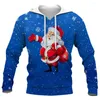 Men's Hoodies Christmas Reindeer Santa 3D Print Man Women Oversized Streetwear Y2k Hoodie Pullovers Hooded Sweatshirts Kids Clothing