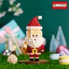 Vliegtuigen Modle Vrolijk Kerstfeest Micro Bouwstenen Kerstman Elanden Sneeuwpop Boom Gemonteerd Mini Bricks Figuur Speelgoed Voor Kind Geschenken 231027