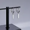 Hoop Earrings Fashion Design Minimalist Drop Rectangle Bar Hanging Earring Pendant Ear Clip Geometric Men Jewelry