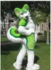 2024 Halloween vert husky fursuit mascotte costume dessin animé anime thème personnage taille adulte noël carnaval fête d'anniversaire tenue fantaisie